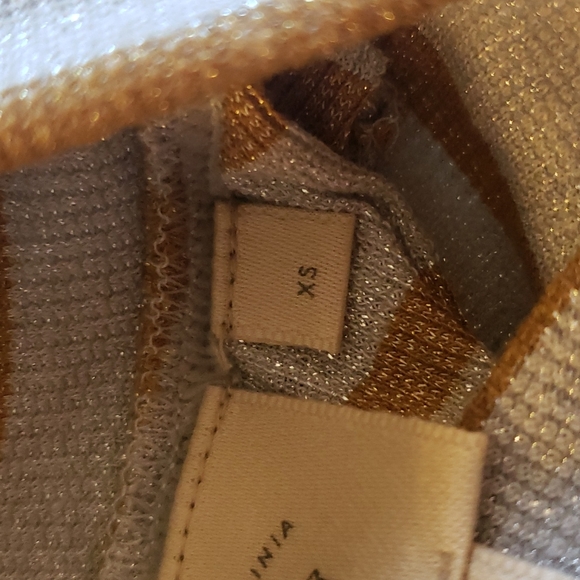 Vanessa Virginia Metallic Striped Tunic Sz XS - Picture 6 of 8